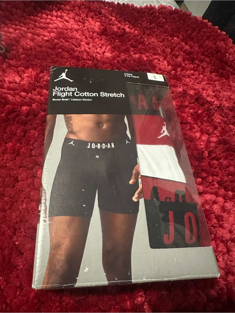 Jordan Men's Cotton Stretch Boxer Briefs - Red, White, Black